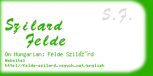 szilard felde business card